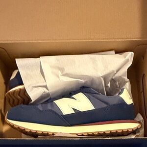 New Balance Men's Navy and White Sneakers